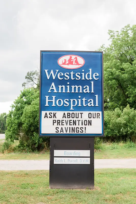 Westside Animal Hospital building sign